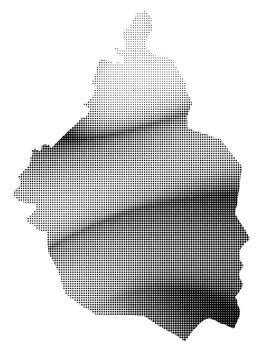 Black and white map of Mexico City without Political division, halftone style