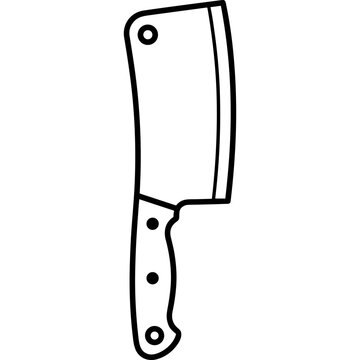 Heavy duty meat cleaver butcher knife icon.