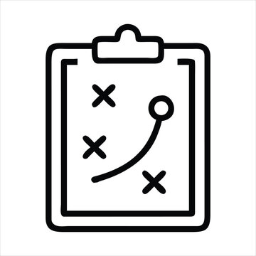 Clipboard with sports game plan strategy icon