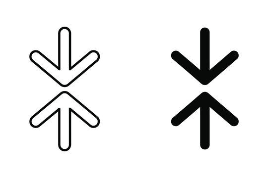 Two opposing arrows vector illustration, flat style