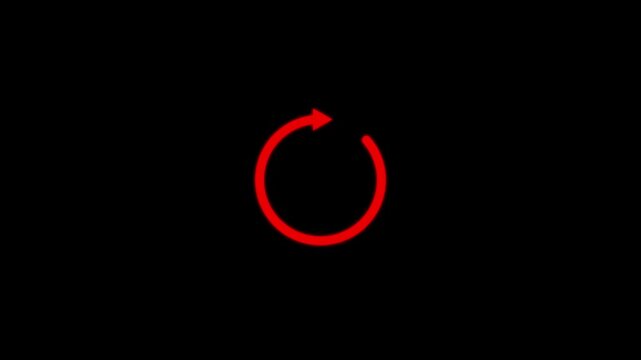 Loading animation. Round reload sign, repeat icon, refresh icon, rotate arrow icon sign and symbol.