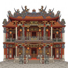 Fototapeta premium Leong San Tong Khoo Kongsi Traditional Chinese Temple, Penang Malaysia