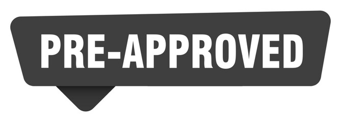 Fototapeta premium pre-approved black sign isolated on transpatent background. pre-approved sticker