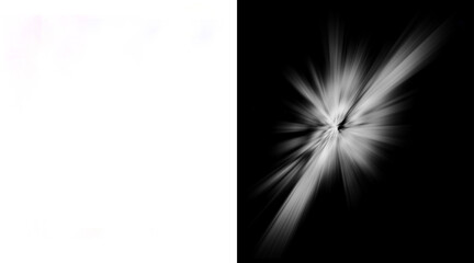 Abstract light burst with alpha channel, white lens flare on black background, cinematic explosion effect for video editing and motion graphics © MstNadira