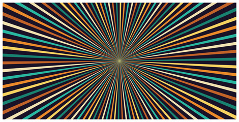 Fototapeta premium Retro sunburst pattern abstract background with radiating colorful lines.
