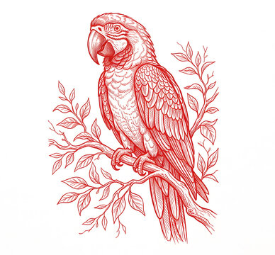 hand drawn vector illustration of Parrot