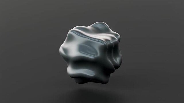 3d animation of rotating metallic cube with geometric patterns