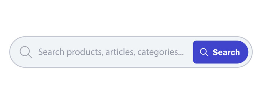 Search bar interface element for web and application design as PNG asset