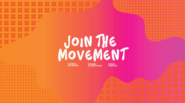 Join the Movement Poster Template with Clover Dot Pattern