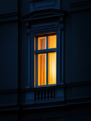 Obraz premium Window Glows in Darkness Showing Ideal Zone for Healing and Development With Warm Light Shining in Dark Building at Night