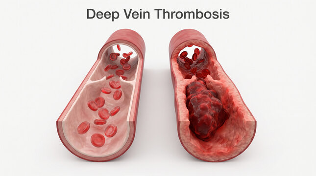 Deep Vein Thrombosis Blood Clot DVT Medical Illustration
