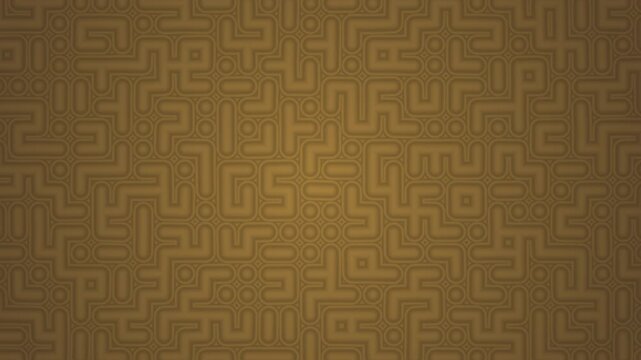 Abstract coffee gold gradient background animation featuring a rounded circuit and maze-like pattern that moves smoothly across the frame.