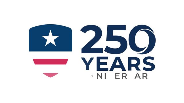 250 years anniversary USA animation for national independence