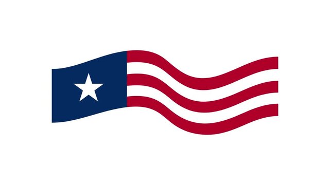 Animated patriotic waving flag for usa 250th anniversary