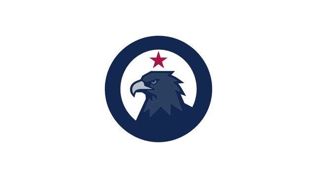 Patriotic bald eagle logo animation for american national holidays