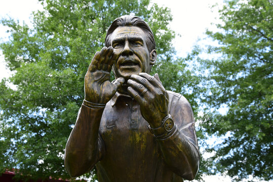 A statue of coach Nick Saban at the University of Alabama in Tuscaloosa, Alabama may 17th 2016. This staue is in front of the football stadium. 