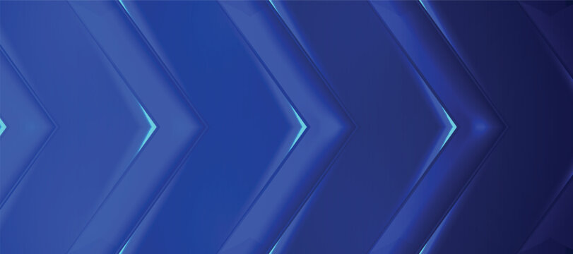 Abstract blue arrow background with glowing light effects and dynamic diagonal shapes for modern presentation.