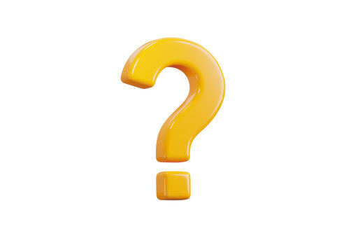 Help and support 3d icon. Question mark. Isolated 3D object