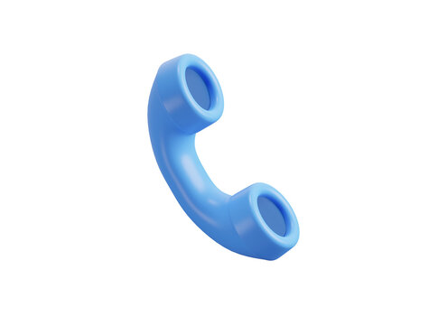 Communication and telephone service 3d icon. Telephone handset. Isolated 3D object