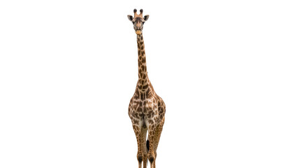 Isolated giraffe standing tall and looking at the camera, a majestic African wildlife © Lucas