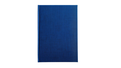 Isolated elegant blue textured fabric hardcover book or binder with blank cover ready for design © Lucas