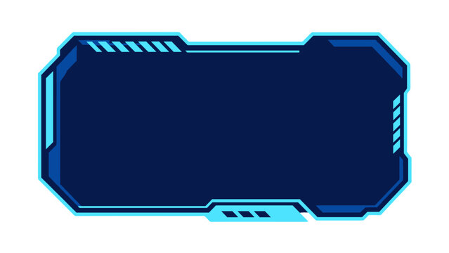 Futuristic blue HUD frame panel with angular interface border