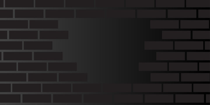 black brick wall texture and solid bricks seamless pattern background.