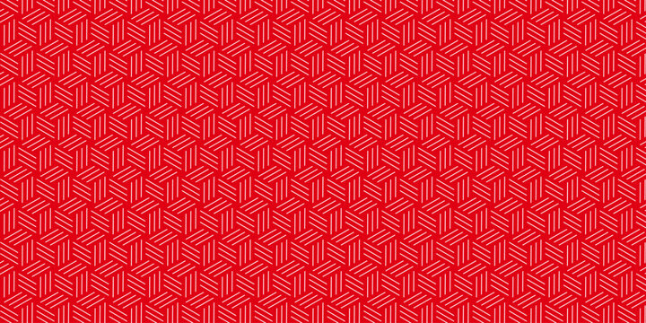Futuristic minimal honeycomb mosaic red background. Modern hexagon seamless vector pattern. Seamless pattern with hexagon fabric geometric pattern. Abstract ornament diamond tile design.