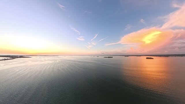 4K Aerial Drone Footage of Dunedin Causeway and Saint Joseph Sound, Florida