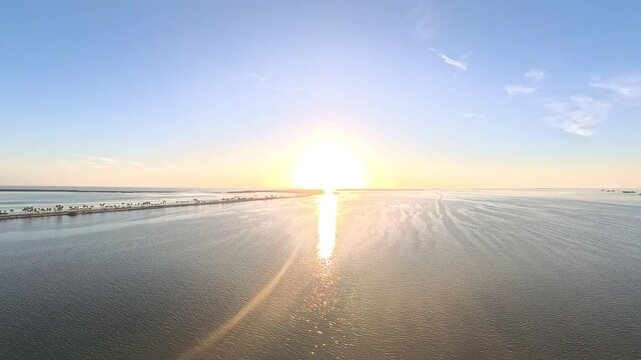 4K Aerial Drone Footage of Dunedin Causeway and Saint Joseph Sound, Florida