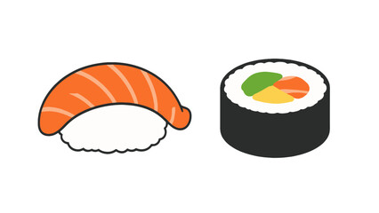 Sushi and maki roll cartoon vector illustration © icon_art