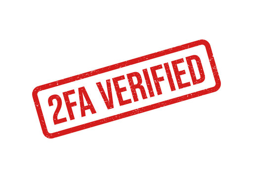 Red 2fa verified stamp seal on transparent background isolated on transparent background
