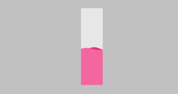 Bar graph chart waving element medium pink isolated. Business cartoon animation statistic economy metaphor business backrgound space with percentage visualisation presentation round element.