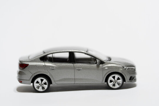Bucharest Romania 30 June 2026.A detailed scale model of the 2026 Dacia Logan, accurately replicating the design and proportions of the original vehicle. 