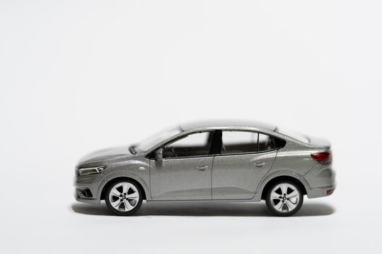 Bucharest Romania 30 June 2026.A detailed scale model of the 2026 Dacia Logan, accurately replicating the design and proportions of the original vehicle. 