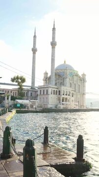 Solo Travel Scene at Ortakoy Mosque in Istanbul