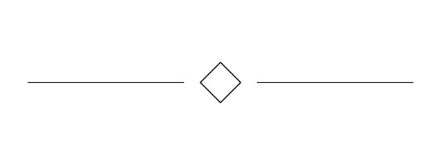 Minimalist line divider with a centered diamond shape © Game