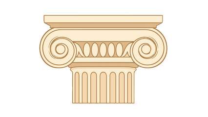Fototapeta premium Classical column capital with scroll ornament vector illustration