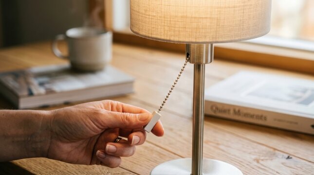 Person Changing Light Bulb At Home
