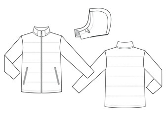 Mens quilted jacket with removable hood © Olesya