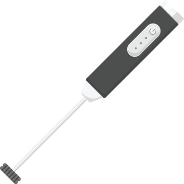 Handheld Milk Frother Flat Illustration. Clean Icon Design Element Isolated on White Background