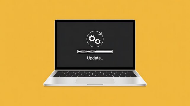Laptop, software update, loading screen, technology concept, computer screen