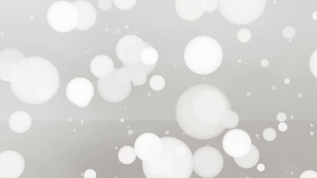 Shifting white frame moving bokeh and sparks drifting down in pale gray backdrop, hinting horizon