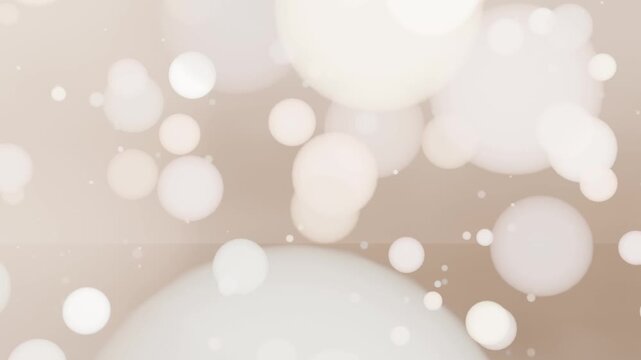 Resolving bright wash, center bokeh cluster drifting and fading over tan backdrop with sparkles