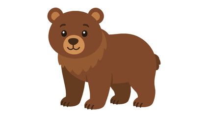 Cute brown bear cartoon character isolated on white background © Andrei