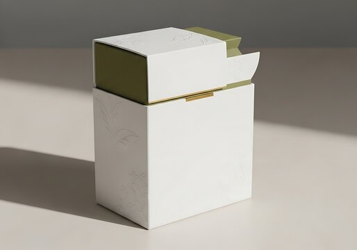 Minimalist Geometric Cardboard Box Stack with Light Shadow and Gradient
