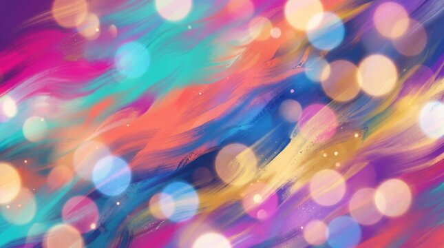  Abstract background with motion blur, layered vibrant colors bleeding into each other, soft bokeh, artistic and dynamic, high-quality digital painting style, calm yet energetic, perfect for social me