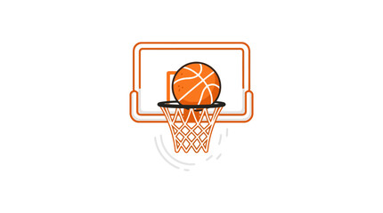 Basketball dropping through hoop into net. © Fatin