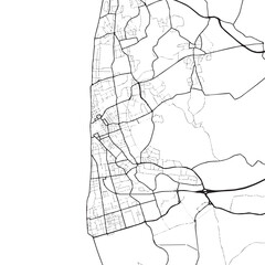 Obraz premium Blackpool in the United Kingdom map illustration shows roads and areas in a city