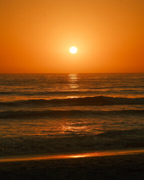 Sunset over the Pacific Ocean in Imperial Beach, California